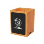 Hub pot à crayons en bois